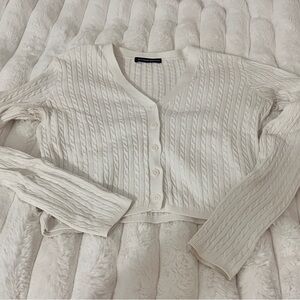Brandy Melville White Cable Knit Sweater